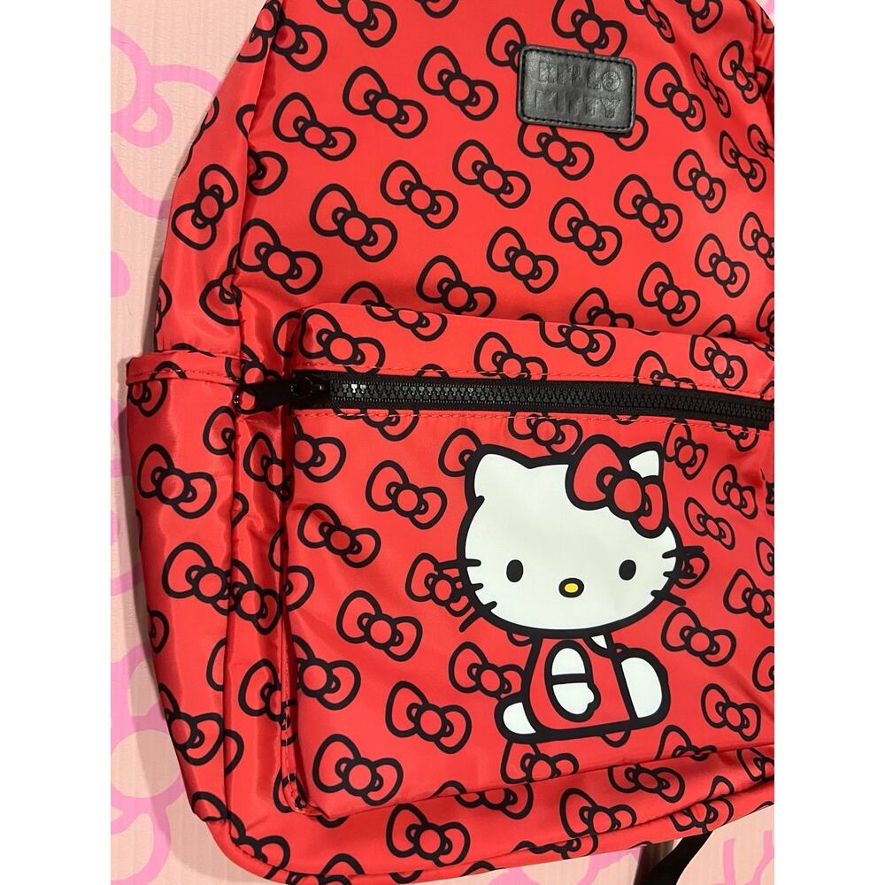 NWT❤️Hello Kitty large red ribbons logo Backpack - Picture 4 of 10
